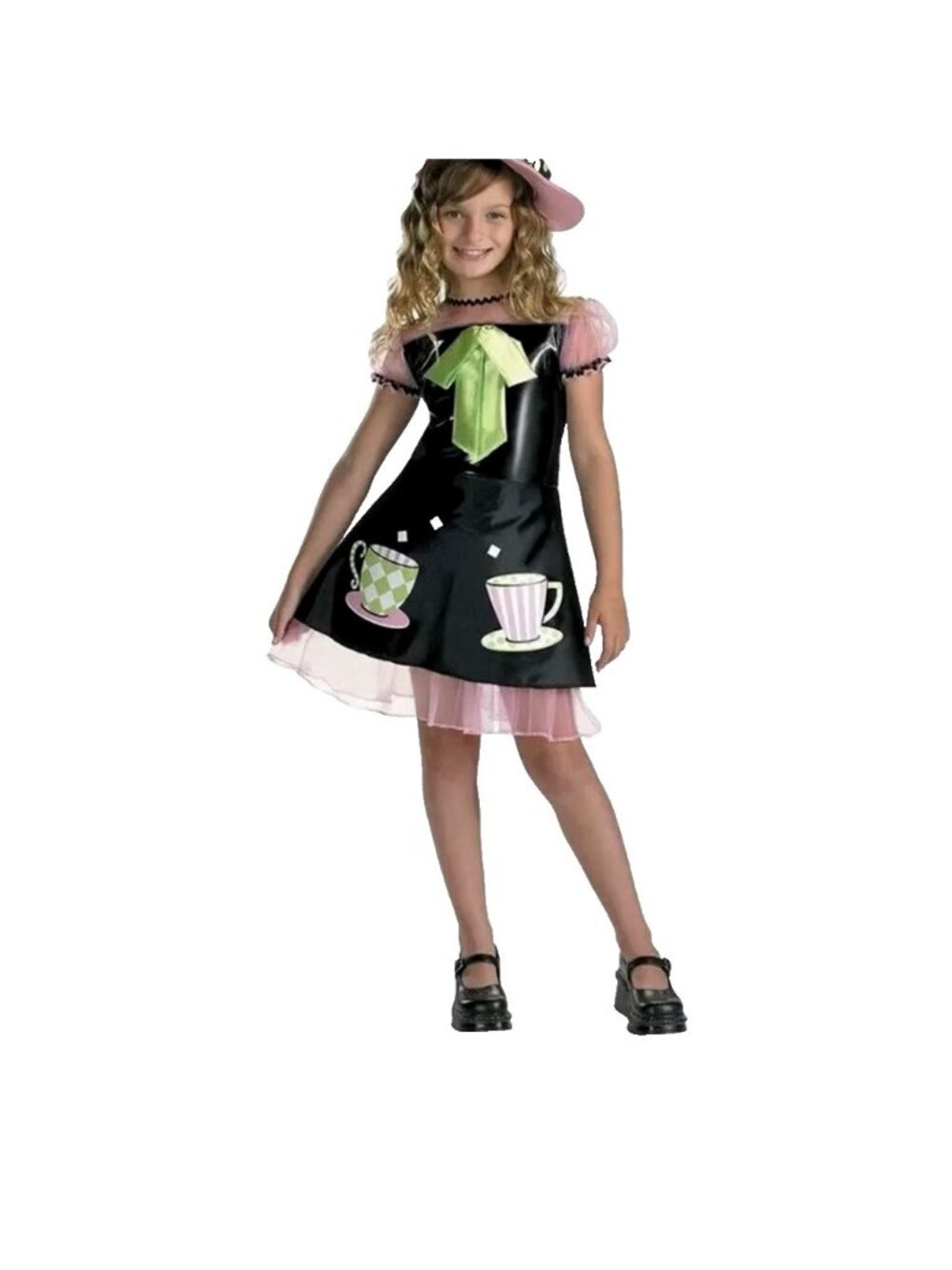Girls Mad Hatter Costume – Alice in Wonderland – Dress & Hat Sz Medium
